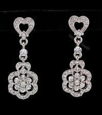 Clear Rhinestone Crystal Dangle Bridal Earrings VE275