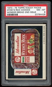 1974 Topps Wacky Packages Pegatina Hyde's Rox Cookies Wonder Bread 2do PSA 8 - Imagen 1 de 3