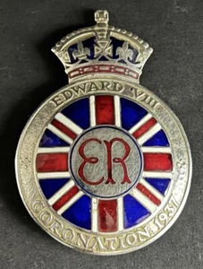 KÖNIG EDWARD VIII KRÖNUNG 1937 OLDTIMER EMAILLE AUTO ABZEICHEN EMBLEM ABZEICHEN - Bild 1 von 7