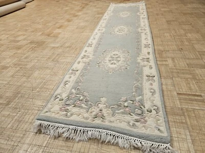 2.6x10 INDO CHINESE TAJ AUBUSSON AUTHENTIC 100% WOOL ORIENTAL RUG EXCELLENT - Image 1 of 4