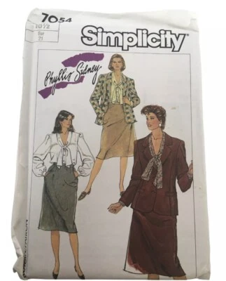 Simplicity Sewing Pattern 7054 Skirt Jacket Work Career Phyllis Sidney 24.5 UC - Image 1 of 2