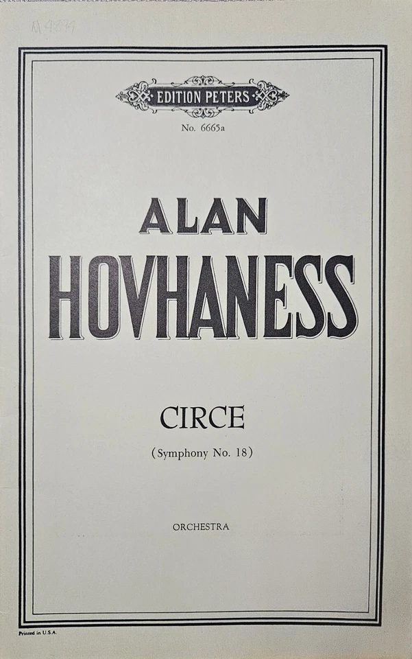 Alan Hovhaness - Symphony No. 18 "Circe" - Edition Peters Study Score -Brand NEW - Image 1 of 1
