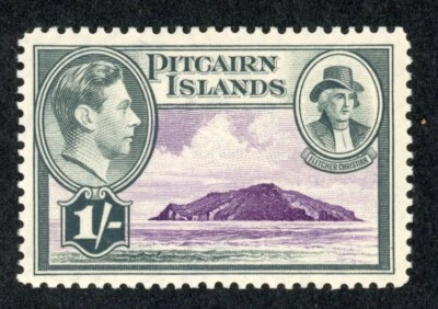 Pitcairn Islands   7 MH 1951 1 sh slate & violet - Image 1 of 2