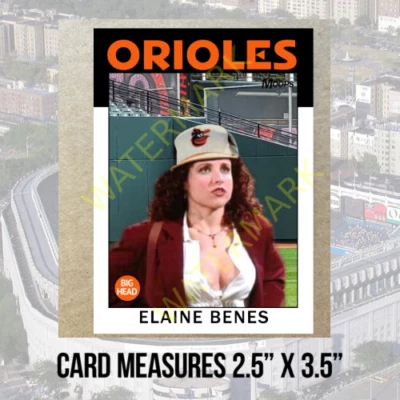 Seinfeld Elaine Benes 1986 Retro Style Baseball Card NY Parody + BONUS ITEMS - Image 1 of 4