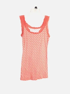Old Navy Womens Y2K Lace Trim Tank Top Size S Orange White - Picture 1 of 5