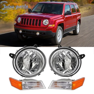 Faros halógenos cromados para Jeep Patriot 2007-2017 con conjunto de luces de esquina Foto 1 de 4