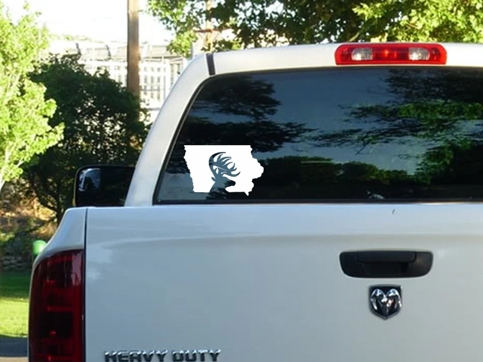 Calcomanía adhesiva de ciervo Buck del estado de Iowa - arco de vinilo caza diésel turbo 4x4 elevado Foto 1 de 1