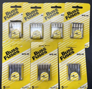 35- Fusibles de tubo de vidrio de acción rápida Bussmann Buss BP/SFE30, 7 latas de 5 - Imagen 1 de 5