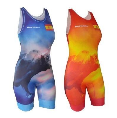 Femminile SPAGNA Wrestling Singlet BERKNER Ringertrikot UWW Representative - Immagine 1 di 4