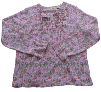 Blusa Pullover Floral Manga Larga Rosa Grande con Volantes Transparentes Route 66 para Mujer Foto 1 de 4