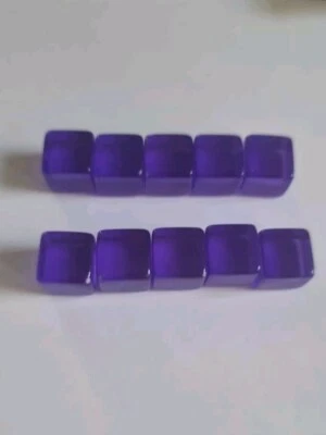10 Purple M Transparent Plastic Cubes Board Game Replacement Tokens Spare Parts  - Image 1 of 2