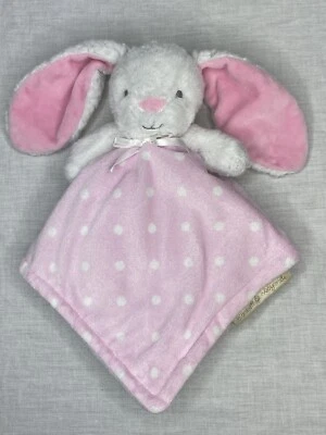 Manta de seguridad a lunares blancos Lovey de conejito rosa conejo Blancos Foto 1 de 4