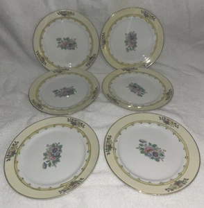 Noritake Vendome Floral Salad plate  1930 Made In  Japan lot 6 antique vtg EUC - Picture 1 of 4