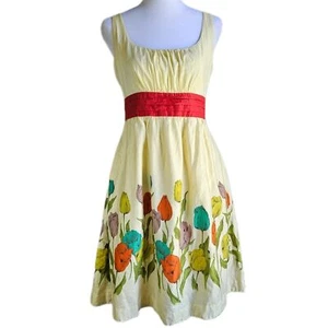 Maeve Anthropologie buttergelbes Tulpenkleid Damen 4 Frühling Landhaus Babydoll - Bild 1 von 13