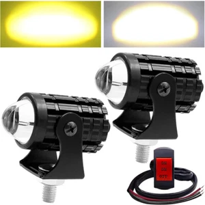 2pc Motorcycle Fog Light LED Headlight Driving Spot Work Lamp with Switch Kit - Picture 1 of 14