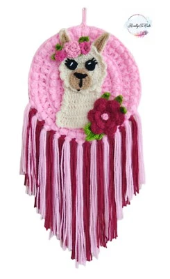 Decoración de pared Lama, atrapasueños, arte de pared, decoración de arte boho, decoración de pared lama rosa,  Foto 1 de 3