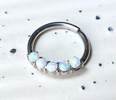 Aro de cartílago/sebique de ópalo flexible de cinco 1 pieza Daith Helix Tragus  Foto 1 de 3