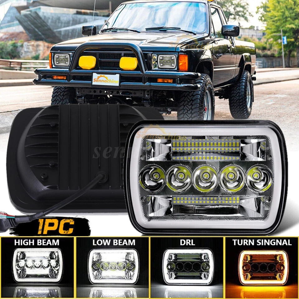 For 1982-1995 Toyota Pickup Truck 4Runner 5x7" 7x6" LED Headlight Hi/Lo Beam DRL Foto 1 de 4