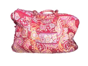 Vera Bradley large weekend/travel bag in Pink Raspberry Fizz w/Shoulder Strap - Picture 1 of 16