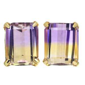 Brand new K18YG ametrine earring 6.00 ct free shipping from Japan- Auth SELBY_JA