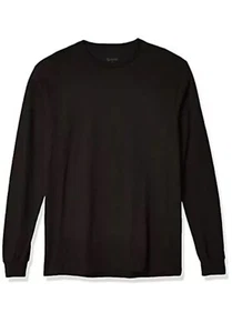 Soffe 100% Cotton Adult Crew Neck Long Sleeve Shirt Black Size Med Pack Of 2 NEW - Picture 1 of 4