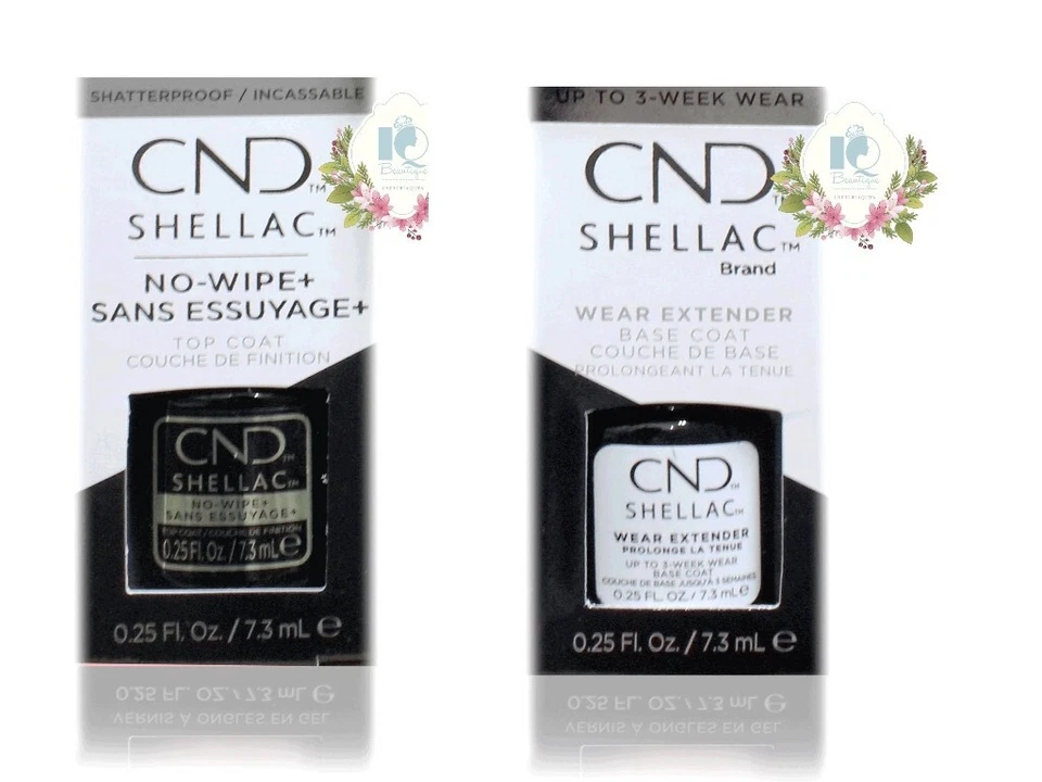 Set - 2 - CND Shellac Wear Extend Base Coat + No Wipe Top Coat je 0,25 Unzen - Bild 1 von 1