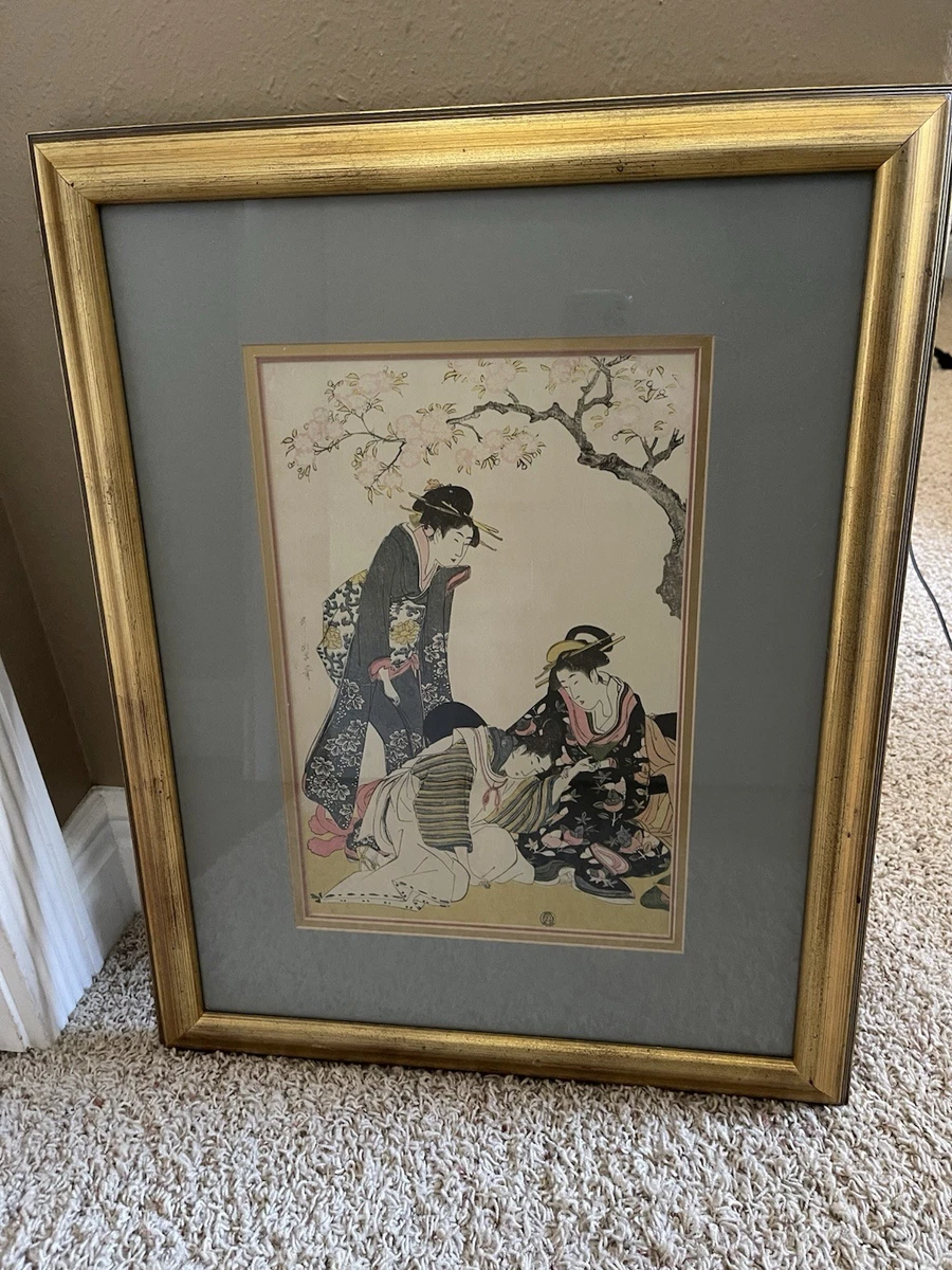 日本木刻版画艺妓| eBay