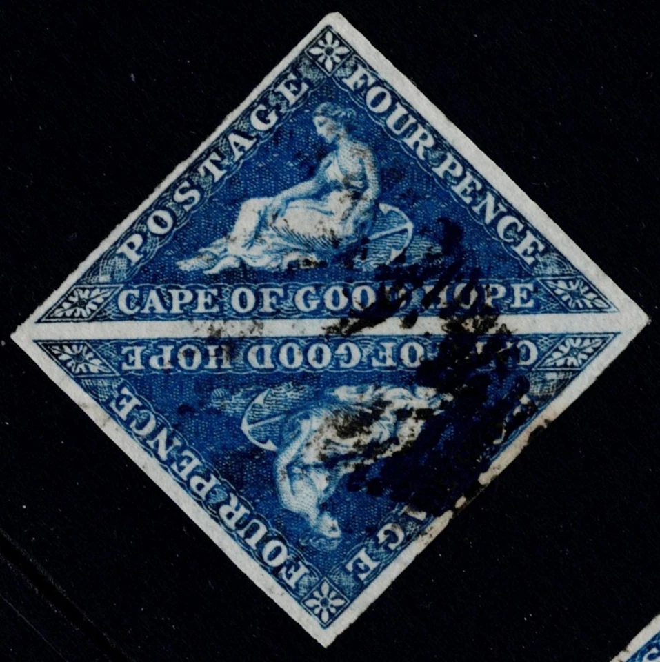 Cabo de Buena Esperanza SG 19 1863 4d Azul Profundo 4m Muy Fino Usado Cat. 280,00 £ Foto 1 de 1