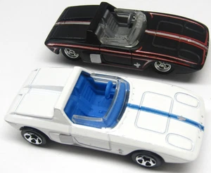 Hot Wheels 1962 Ford Mustang Concept Cars Lot of 2, Black w/ Rubber Tires, White - Picture 1 of 5