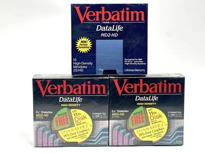 Disquetes Verbatim DataLife MD2-HD 5,25" Doble Cara Alta Densidad 3 Paquetes 10. Foto 1 de 3