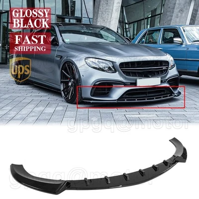 Kit de labios de parachoques delantero negro brillante para Mercedes Benz E63 AMG W213 sedán 2018-2020 Foto 1 de 4