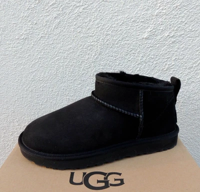 BOTAS UGG NEGRAS CLÁSICAS ULTRA MINI DE PIEL DE OVEJA RESISTENTES AL AGUA, US 9/ EUR 40 ~NUEVAS Foto 1 de 4