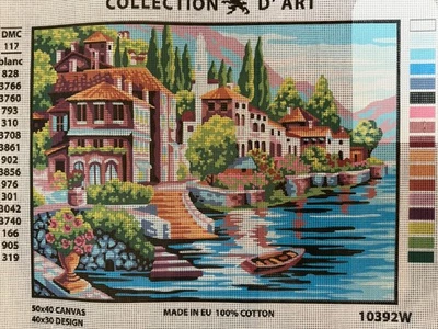 ￼ Collection D Art Printed needlepoint Tapestry Gobelin seacoast 40x50cm Rto - Image 1 of 4