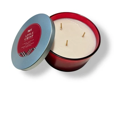 Pier 1 Imports 3 Mechas Manzana Crujiente 14oz Vela Descontinuada Nueva Navidad Rara Foto 1 de 4
