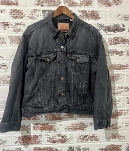 Levis Trucker Jacke Herren Jeansjacke mit Knöpfen Levis Farbe schwarz dunkelgrau Gr. XL - Bild 1 von 9