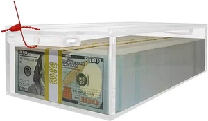 Caja de efectivo de acrílico transparente con cubierta deslizante - 5 mm de espesor de caja - 8 mm de bloqueo Hol... - Imagen 1 de 9