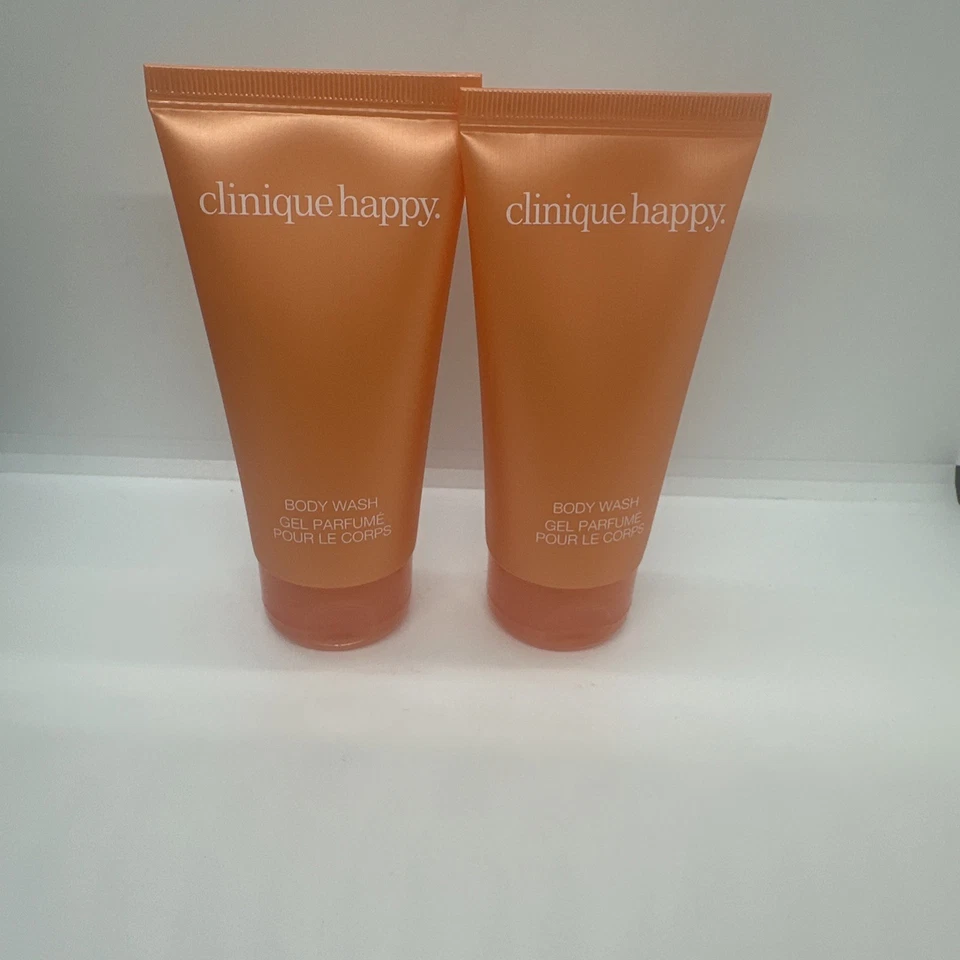 Clinique Happy духи тела мыть — 2 бутылки 2,5 унц каждый цветочный аромат путешествий новый - Изображение 1 из 2