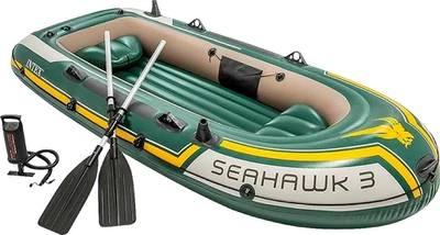 INTEX Schlauchboot Seahawk 3 Boot aufblasbar Angelhalterung LxBxH 295x137x43 cm  - Bild 1 von 3