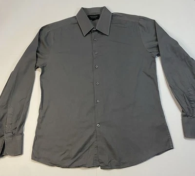 Camisa para hombre Heritage 1981 con botones manga larga usada en excelente estado gris grande Foto 1 de 4