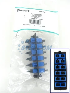Panduit FAP6WBUDSCZ Fiber Panel w/6 SC Duplex SM MM Adapters Blue ~STSI - Picture 1 of 4