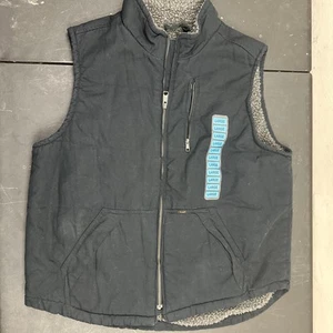 NWT LEE Premium Select Vest Mens L Black Sherpa Lined Zip Up Canvas Workwear - Picture 1 of 6