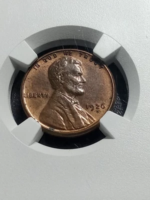 1926 S Lincoln Cent.  Nice NGC  AU 55. Brown With Some Original Red Color - Image 1 of 4