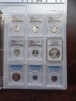 2010 silver ntl. pks. set w/ 2010w eagle w/ 1c,5c,10c,50c all 9 coins pr69 dcam - Image 1 of 4