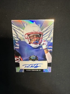 2022 Leaf Valiant Portrait Blue Crystals 9/10 Reggie Roberson Jr Rookie Auto RC - Image 1 of 4