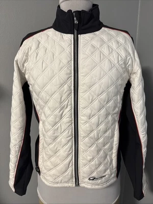 Obermeyer Ladies 10 Quilted & Soft Shell Full Zip Ski Jacket Black/White - Image 1 of 4