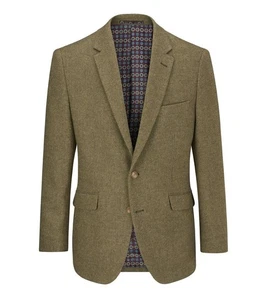 Chaqueta para hombre Skopes Hexham a medida de mezcla de lana en verde salvia, 52R-62R - Imagen 1 de 7