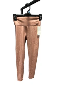 All in Motion Girls M 8 High Rise Metallic Shine Clay Pink Ankle Leggings - Picture 1 of 3
