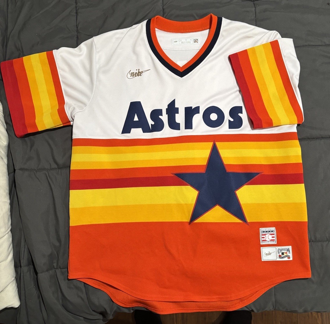 mitchell&ness Astros ユニフォーム 48(XL) Men's Houston Astros Mitchell & Ness Orange Cooperstown