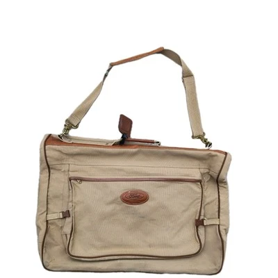 Ford Eddie Bauer Khaki Canvas Folding Garment Travel Suit Bag Luggage - Image 1 of 4