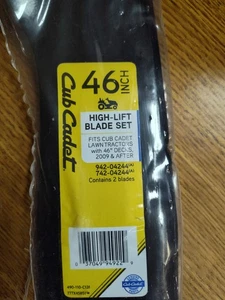 CUB CADET HI LIFT BLADE SET 2 FOR 46" W/ 6 PT STAR CTR 942-04244 490-110-C131 - Picture 1 of 3